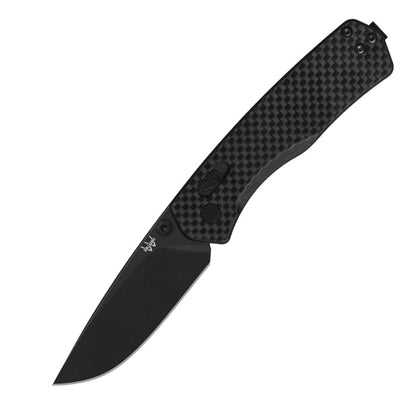 Williams Knife 6.5" Glide Folder with a black M390 drop point blade and a textured black carbon fiber G-10 handle.