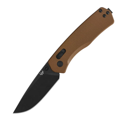Williams Knife 6.5" Glide Folder with a black M390 drop point blade and textured brown G-10 handle.