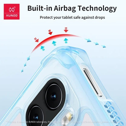 Tablet case with airbag technology.