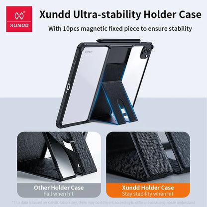 Tablet case with magnetic stand.