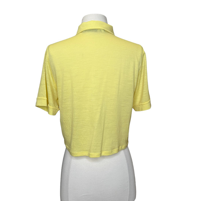 Yellow Oversized Cropped Polo - XS