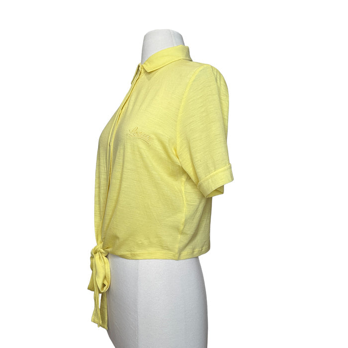 Yellow Oversized Cropped Polo - XS