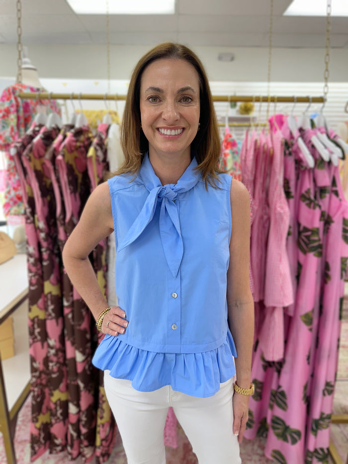 Your Preppy Peplum Top (Blue)