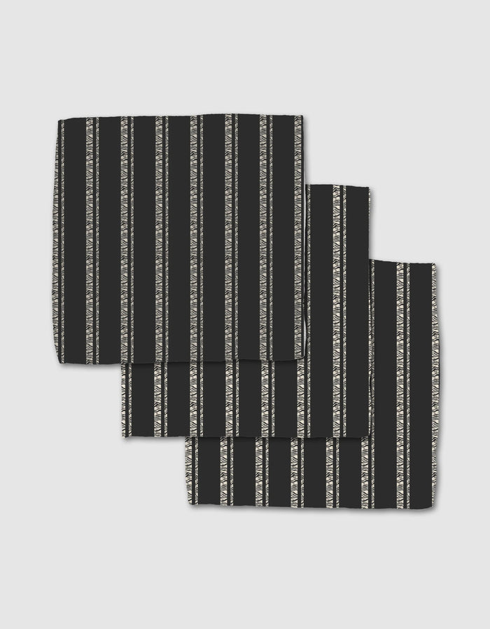 Zebra Pin Stripe Black Dishcloths